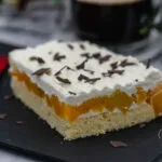 Leichtes Rezept Biskuit Kuchen - einfacher Sahnekuchen Rezept mit Pfirsichen - Sahnebiskuit Kuchen mit Pfirsichen als leichter Sommerkuchen - Leichtes Rezept Biskuit Kuchen - Schritt für Schritt Anleitung zum Biskuitboden