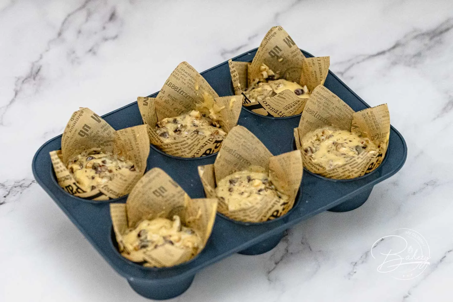 Backform Muffins - Beste Muffins mit Schokolade - Schokomuffins - einfaches Rezept - Rezept Muffins mit Schokolade und Nuss - extra locker und saftig selbst gemacht - Schoko Muffins und Schokoladen Muffins mit dunkler oder weißer Schokolade, Walnüssen,