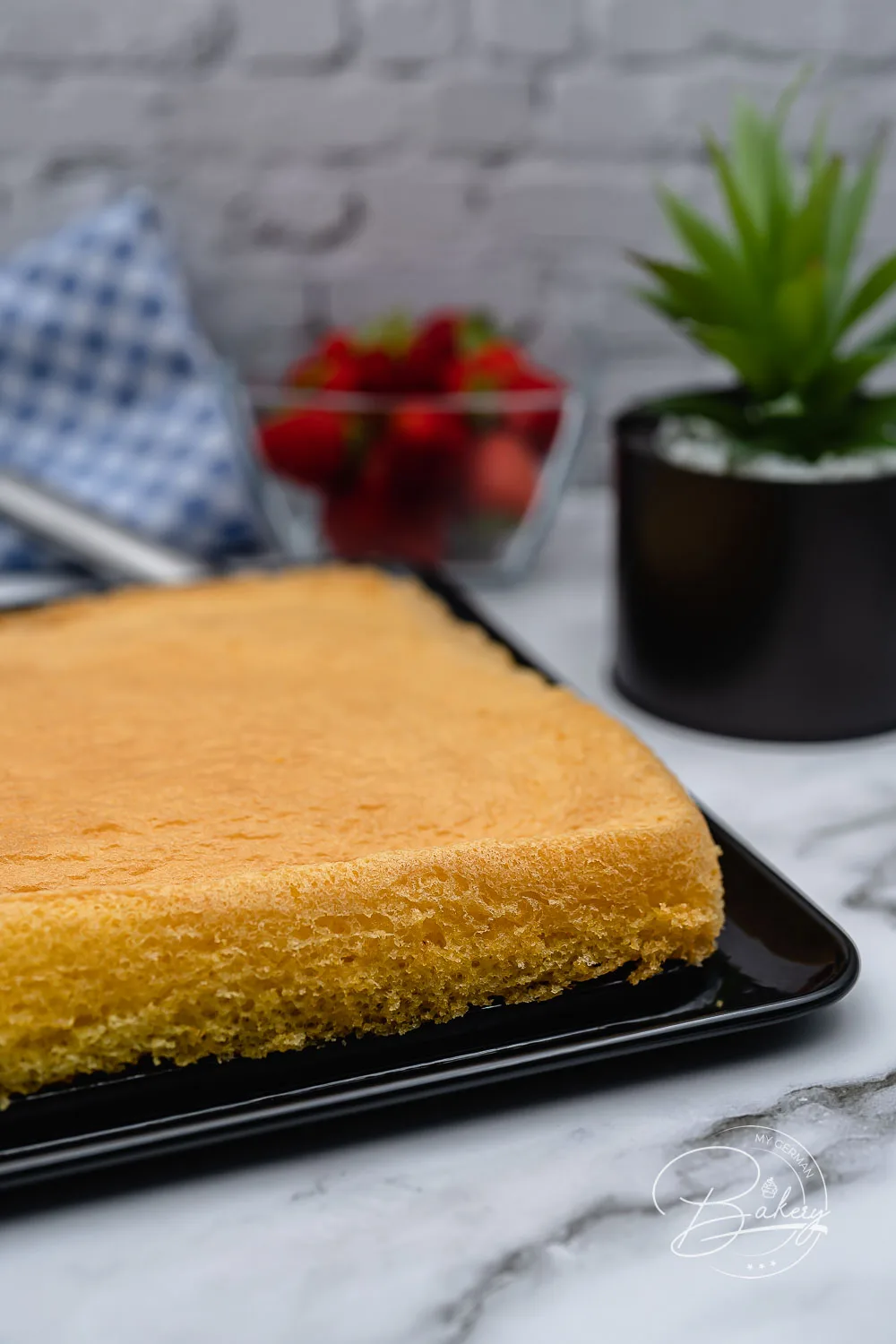 Sahnekuchen ohne Mehl - Maracuja Biskuit Kuchen glutenfrei - Biskuitkuchen mit Maracuja - gluten frei - Backen ohne Mehl, Kuchen ohne Mehl - Puddingpulver statt Mehl nutzen